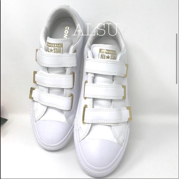 Converse Ctas 3V OX Leather White Gold W AUTHENTIC - Picture 3 of 6